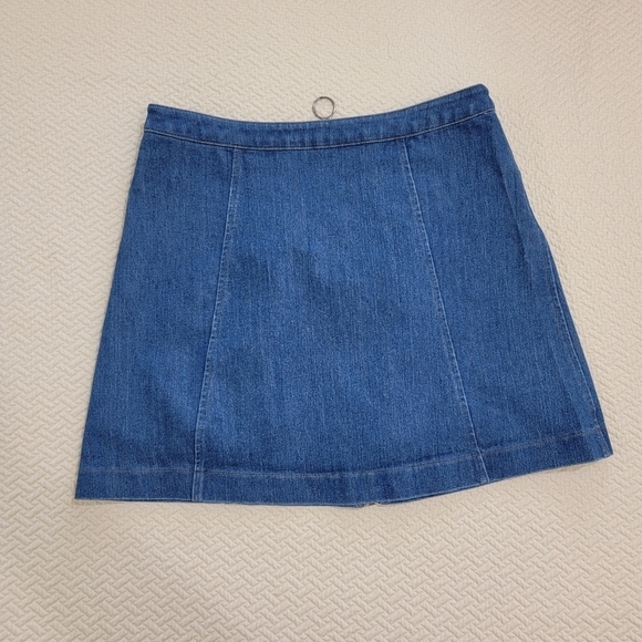 Dreamers Denim Skirt Zipper Front Mini Skirt with Pockets Size Small - Picture 7 of 11
